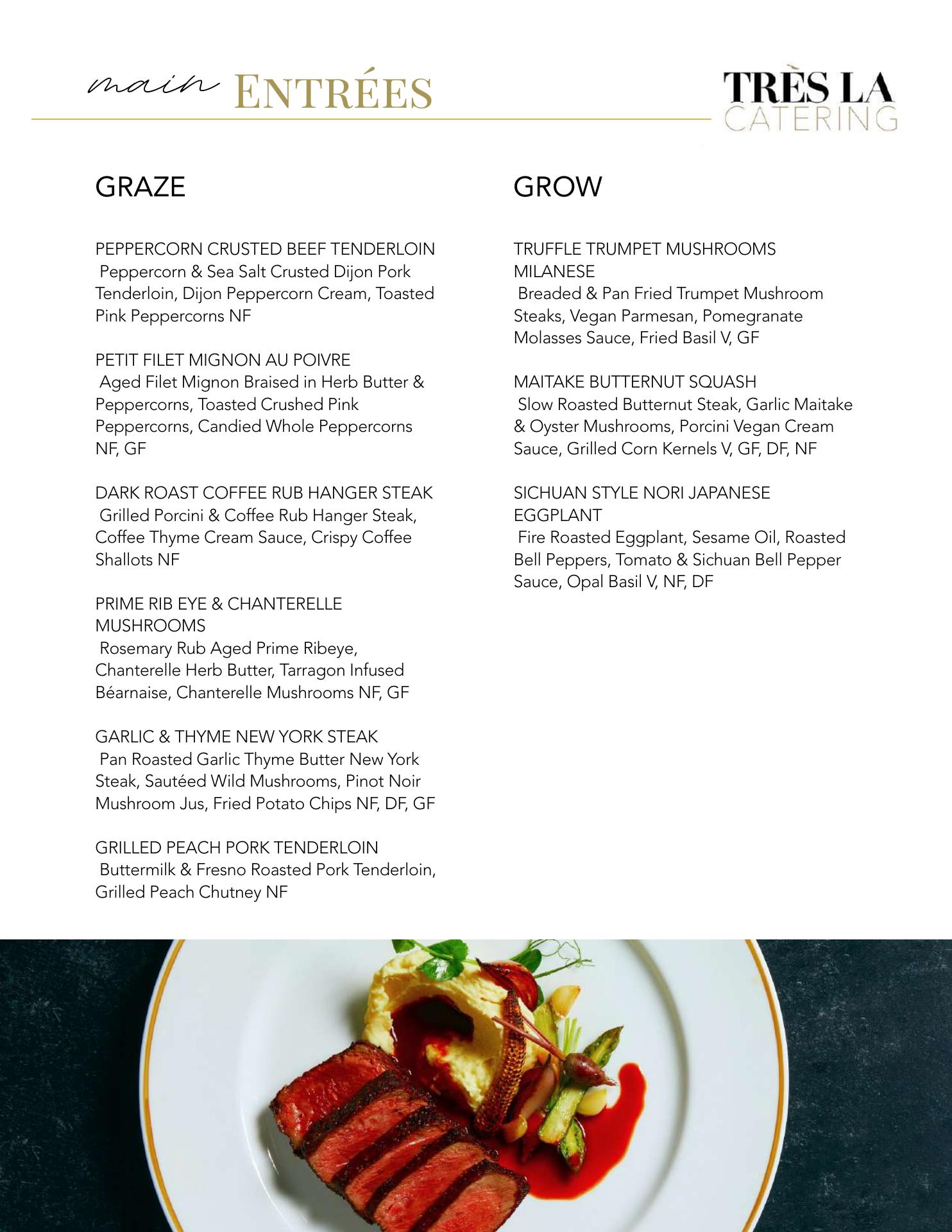 Très LA Catering Menu