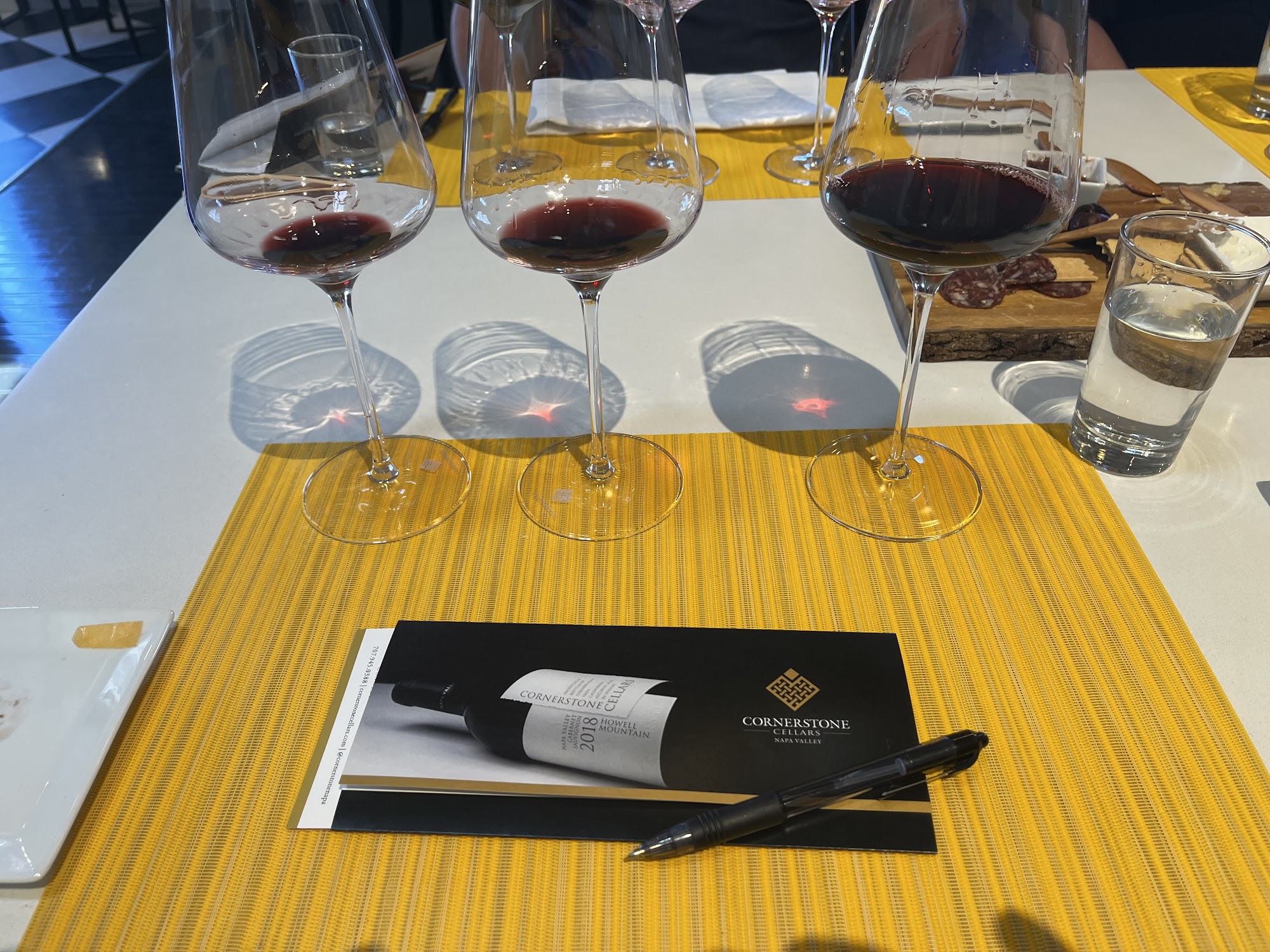 Cornerstone Cellars Menu