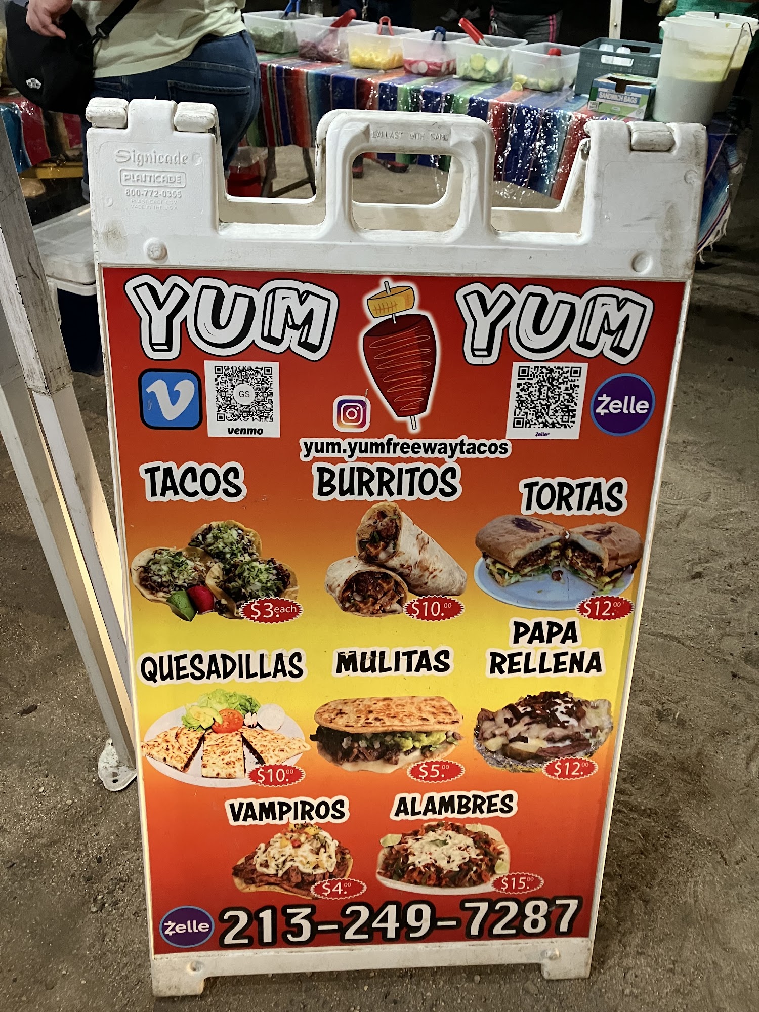 Yum Yum freeway tacos Menu