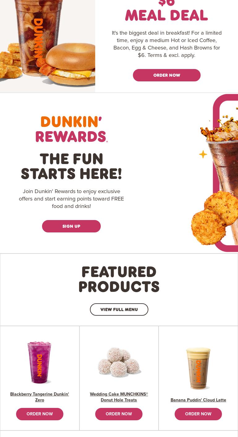 Dunkin' Menu