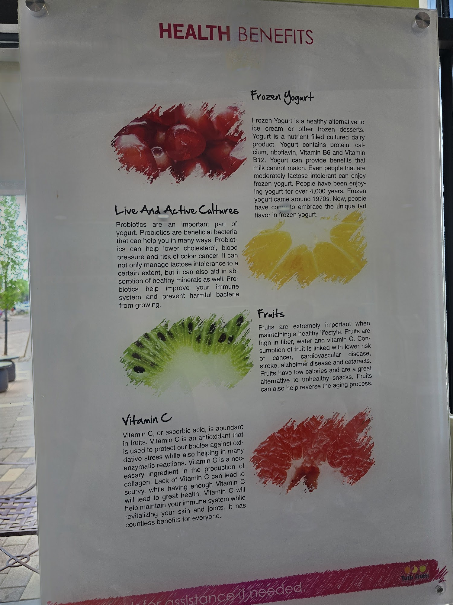 Tutti Frutti Menu