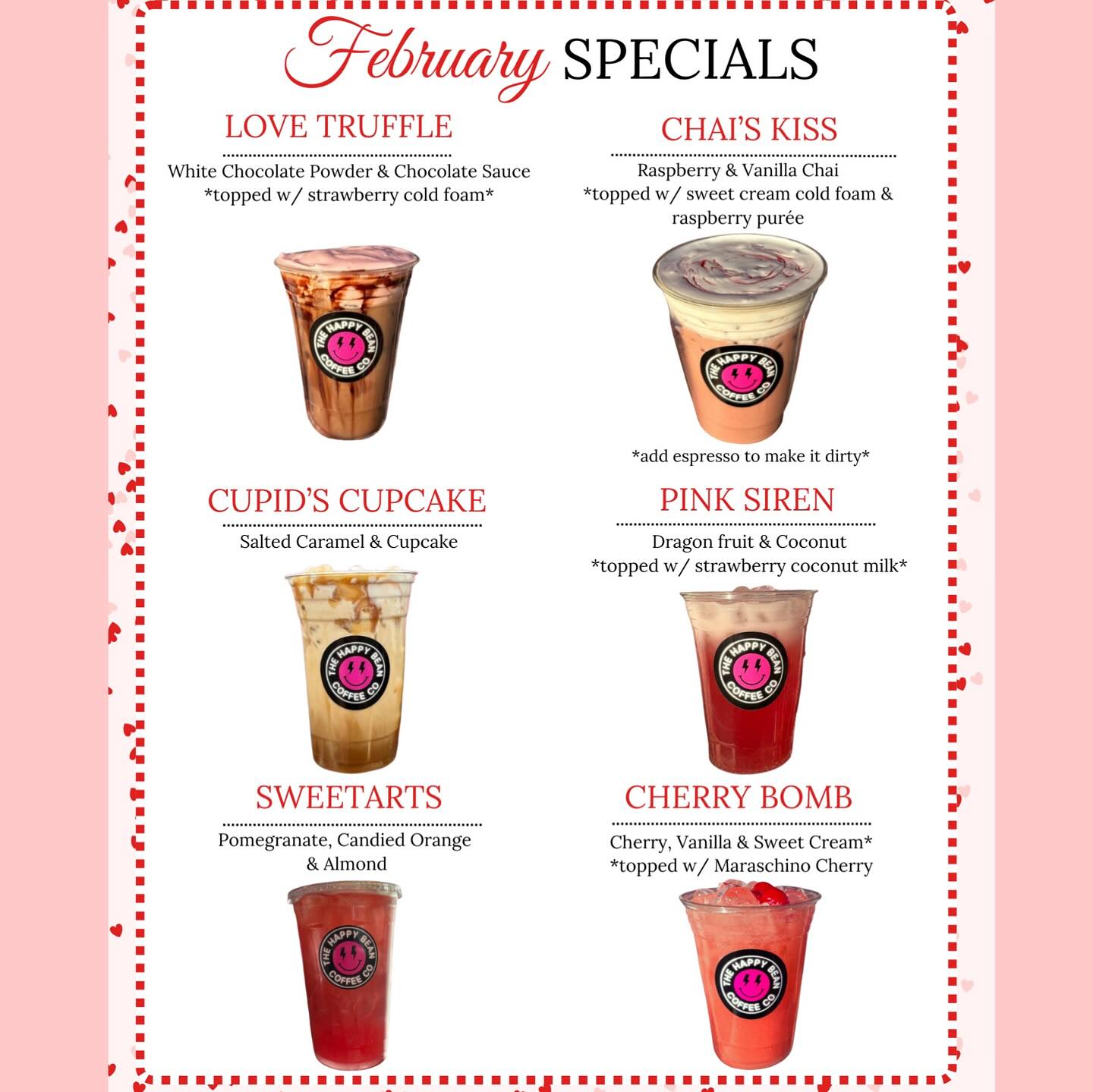 The Happy Bean Coffee Company Menu