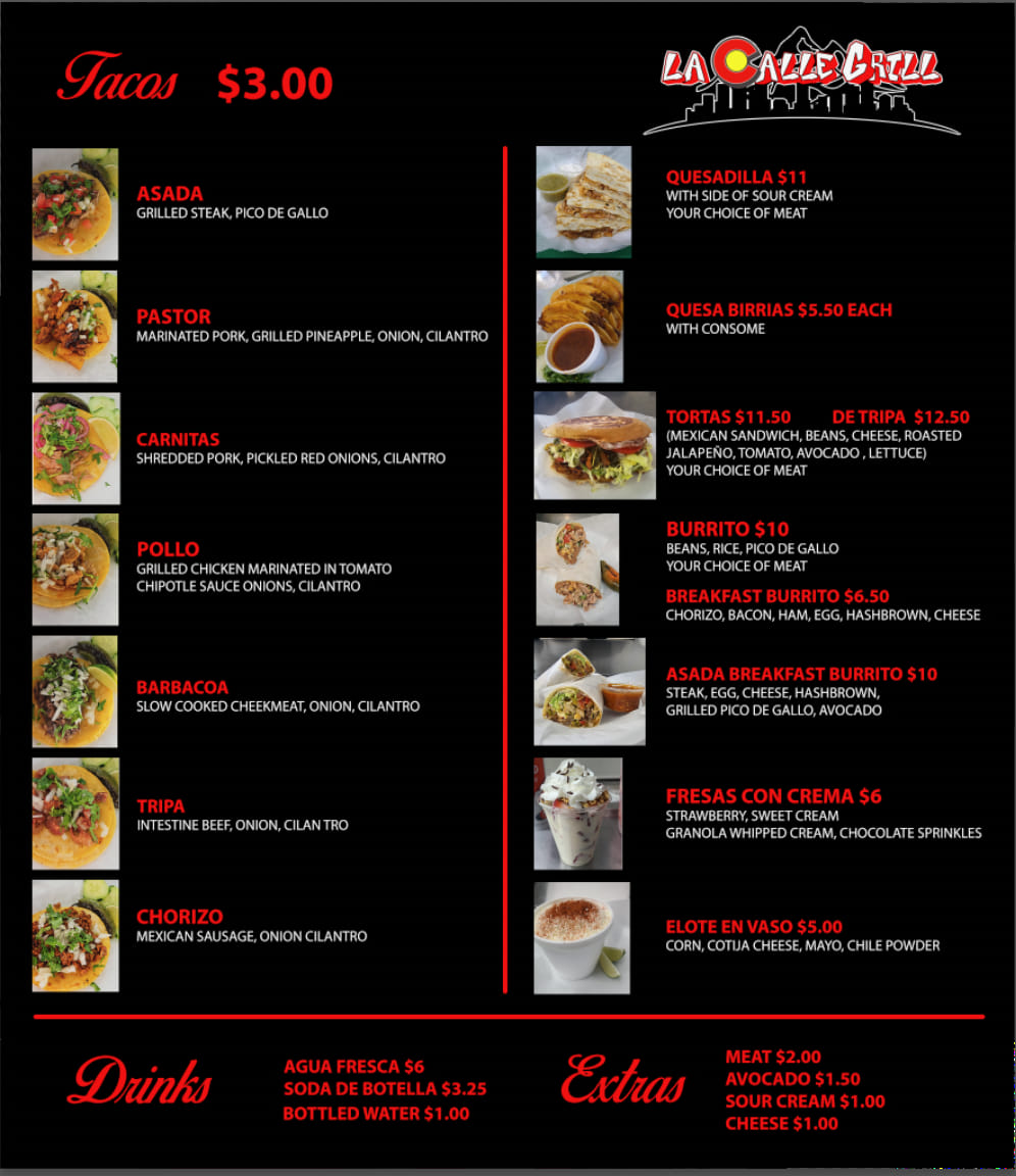 La Calle Grill Menu