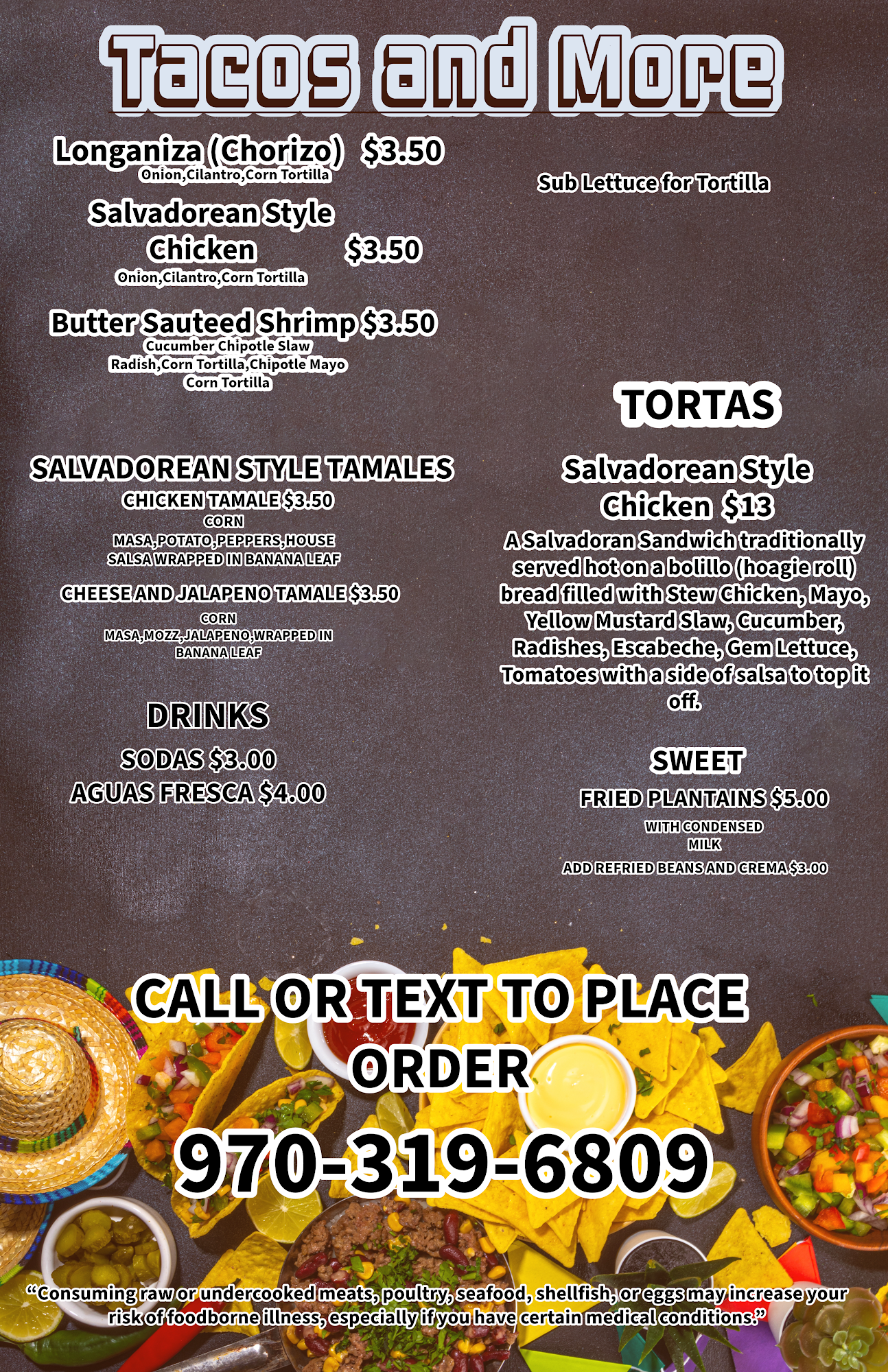 Estilo Salvadoreno Menu