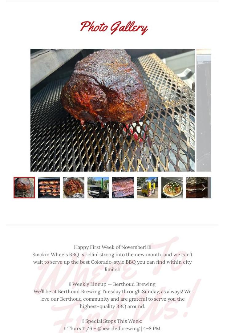 Smokin Wheels BBQ Menu