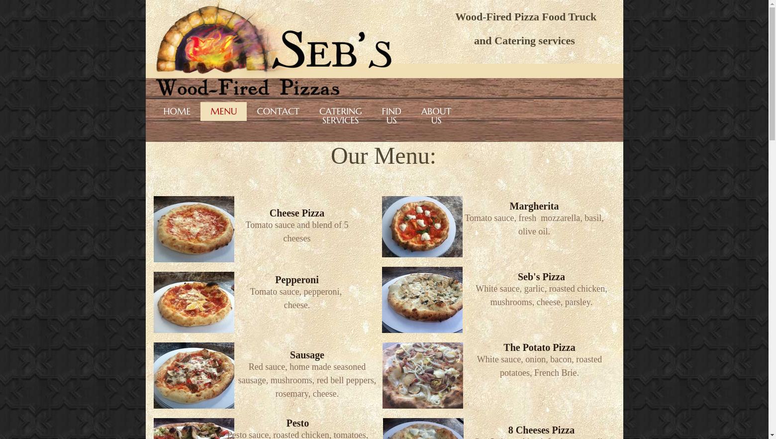 Seb's LLC Menu