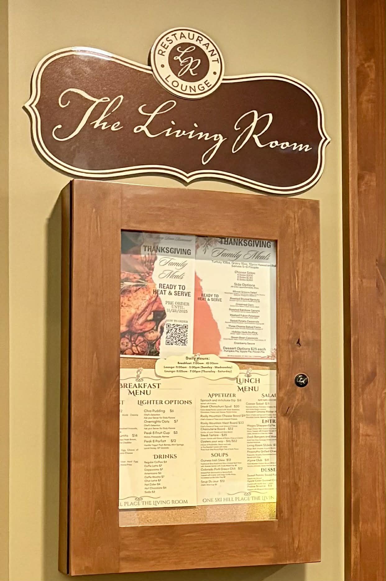 The Living Room Menu