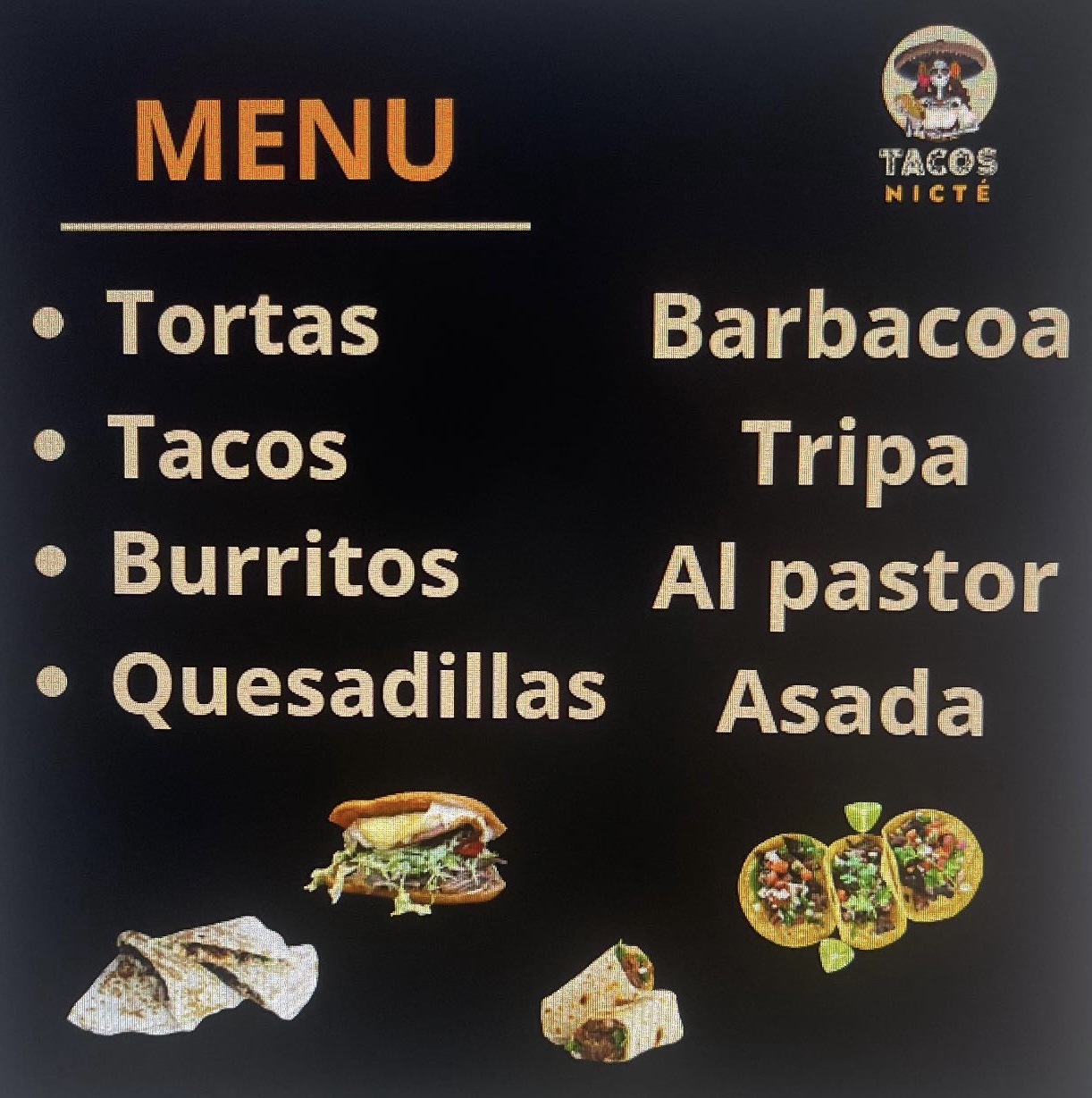 Tacos Nicté Menu