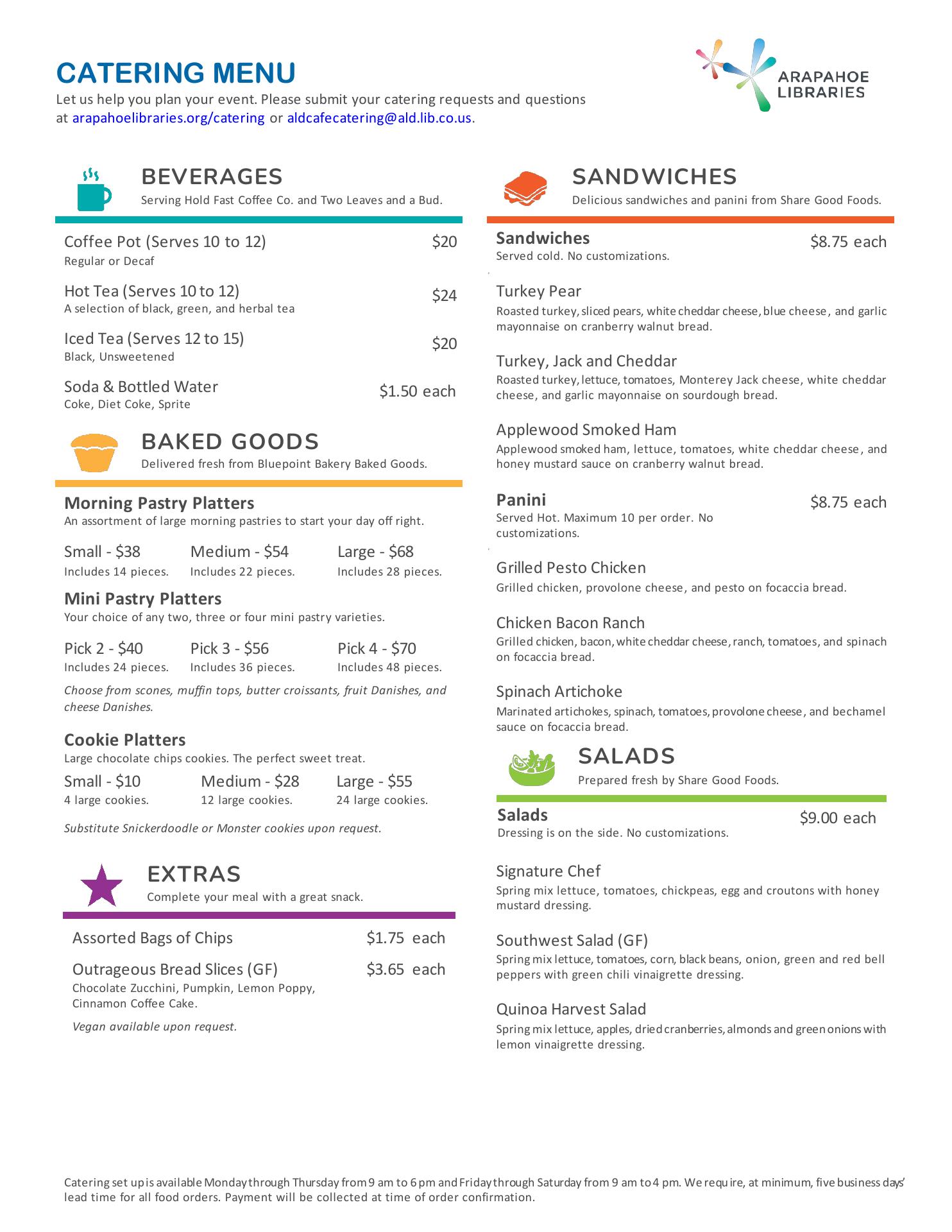 Smoky Hill Library Cafe (Arapahoe Libraries) Menu