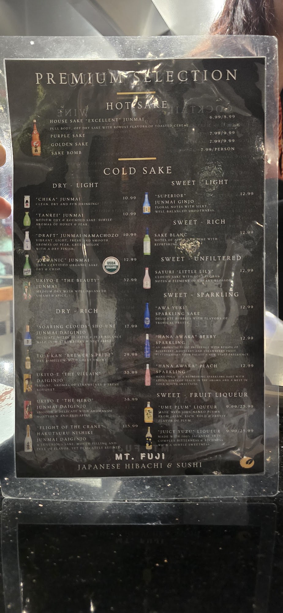 Mt Fuji Sushi & Hibachi Menu