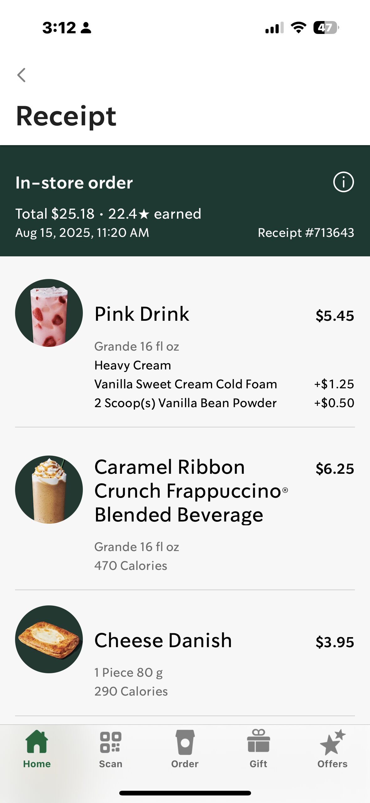 Starbucks Menu