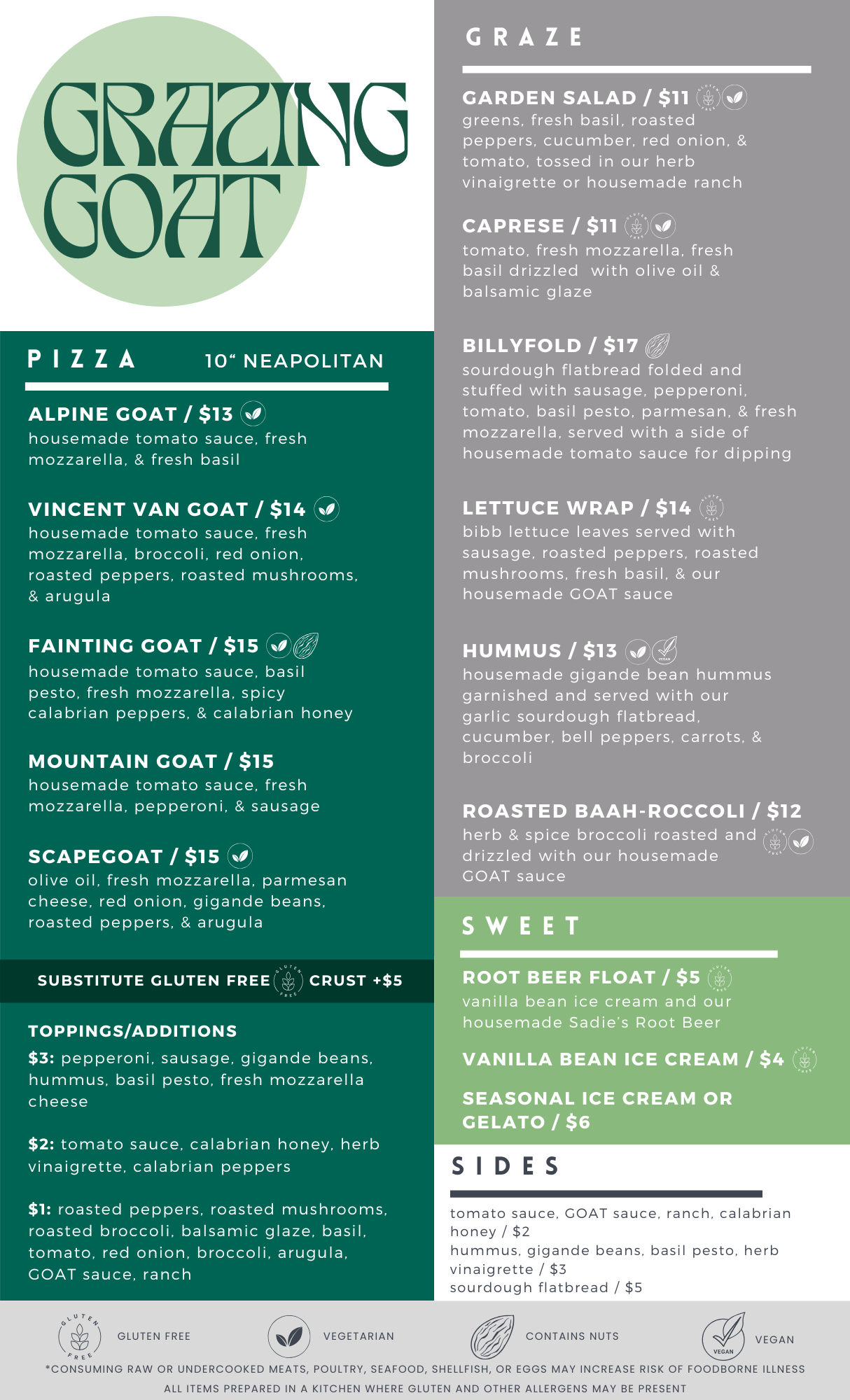 Goat Patch Brewing Company - Northgate Menu