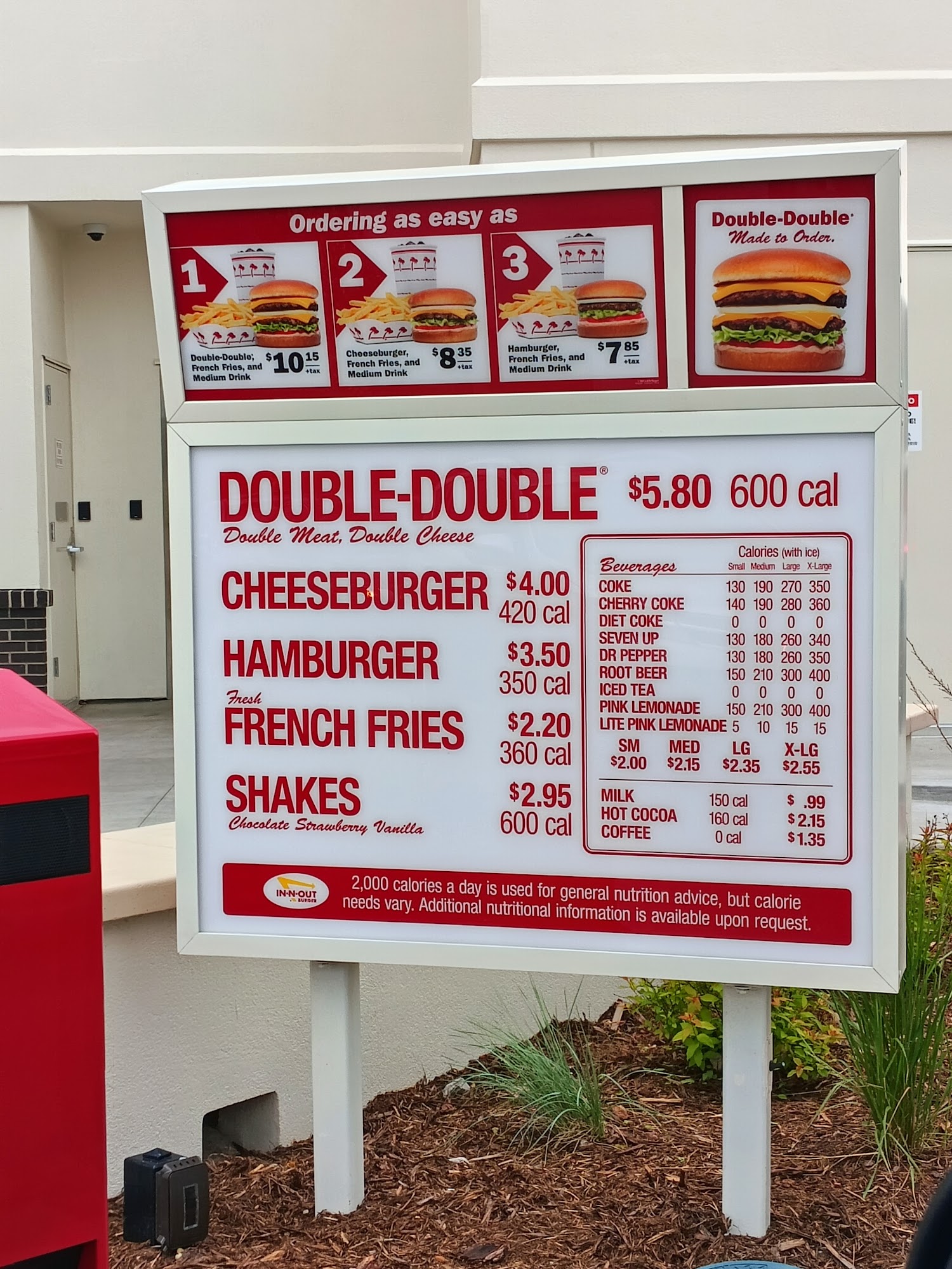 In-N-Out Burger Menu