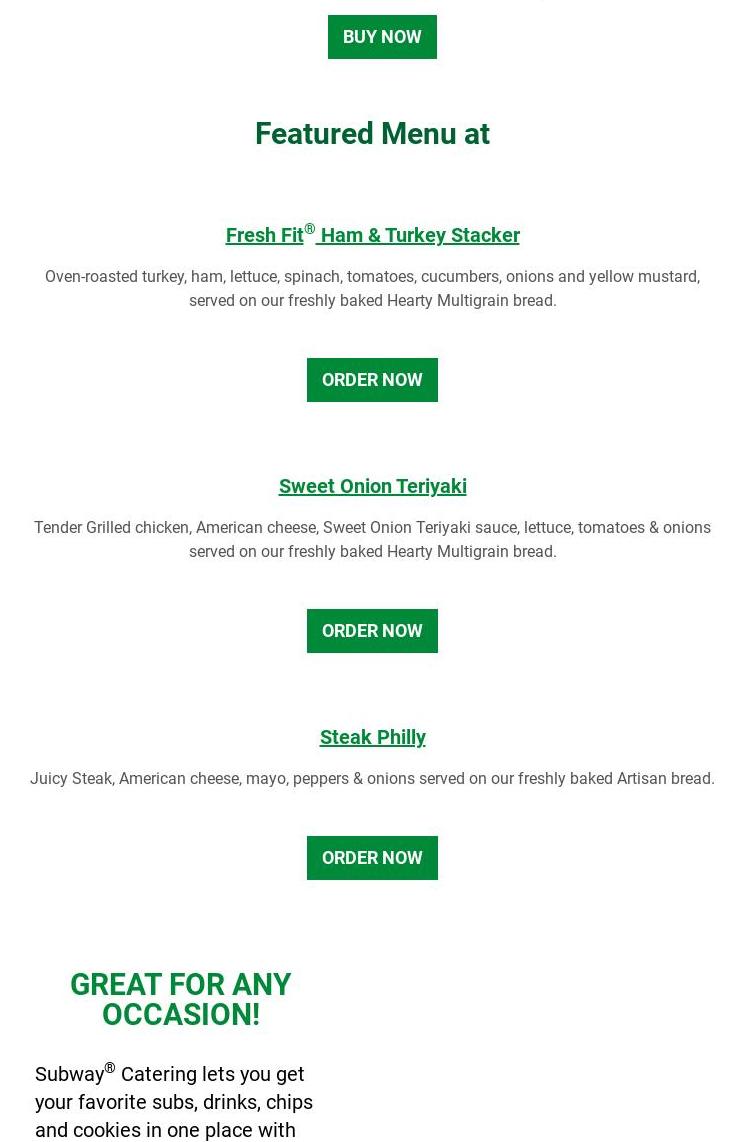 Subway Menu
