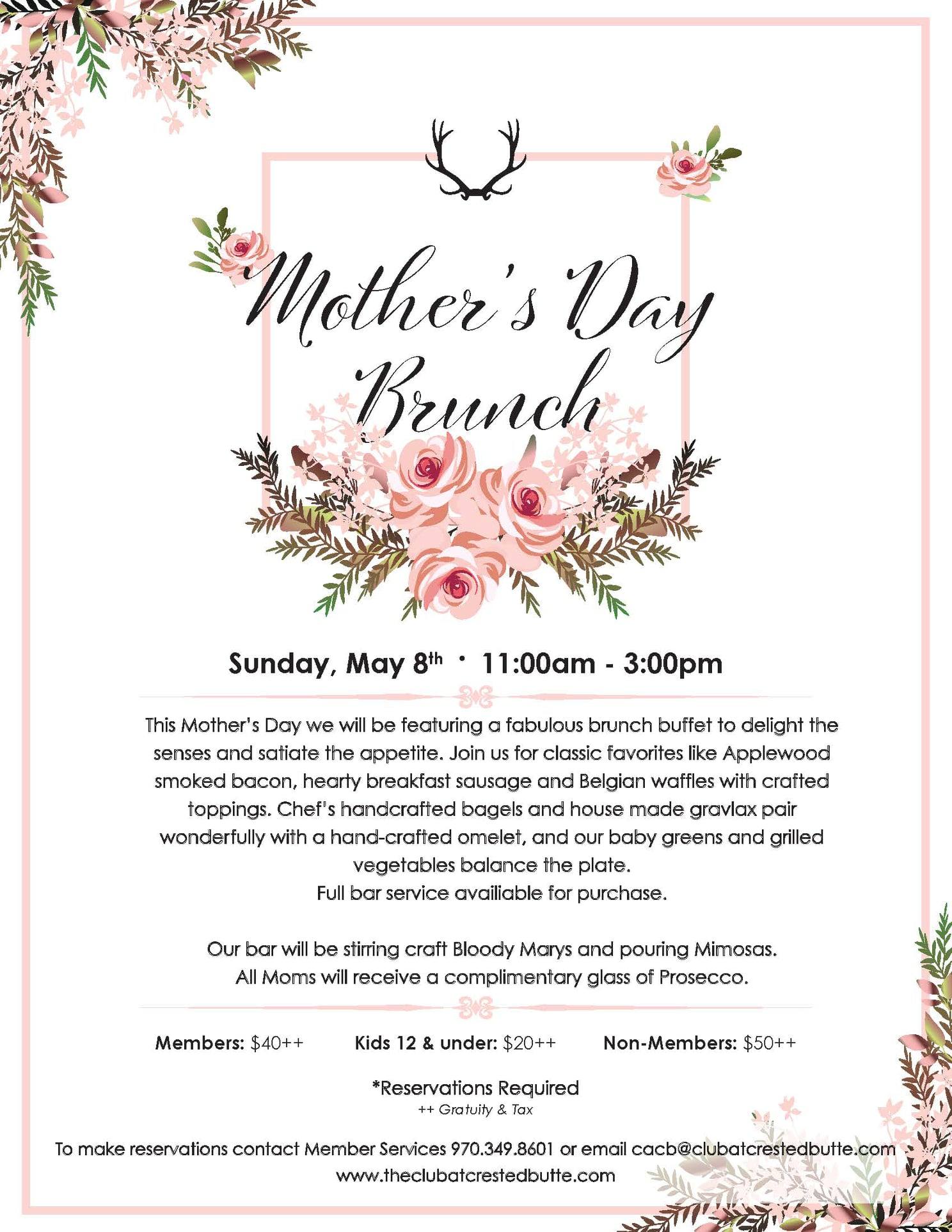 The Club at Crested Butte Menu