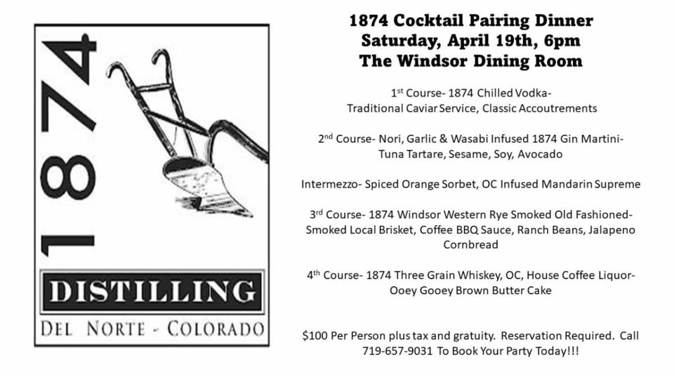 1874 Distilling LTD Menu