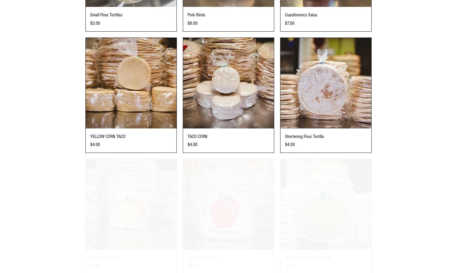 Tortilleria Cuauhtemoc Menu