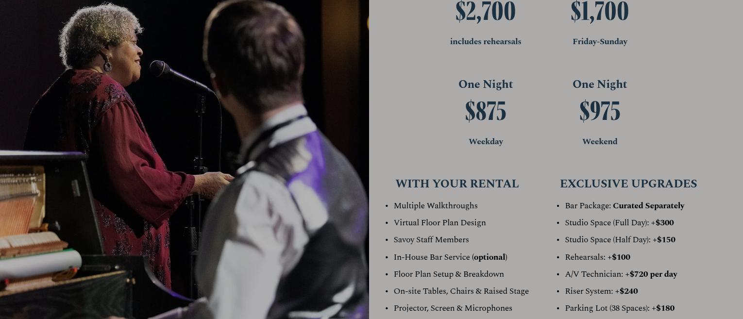 The Savoy Denver Menu