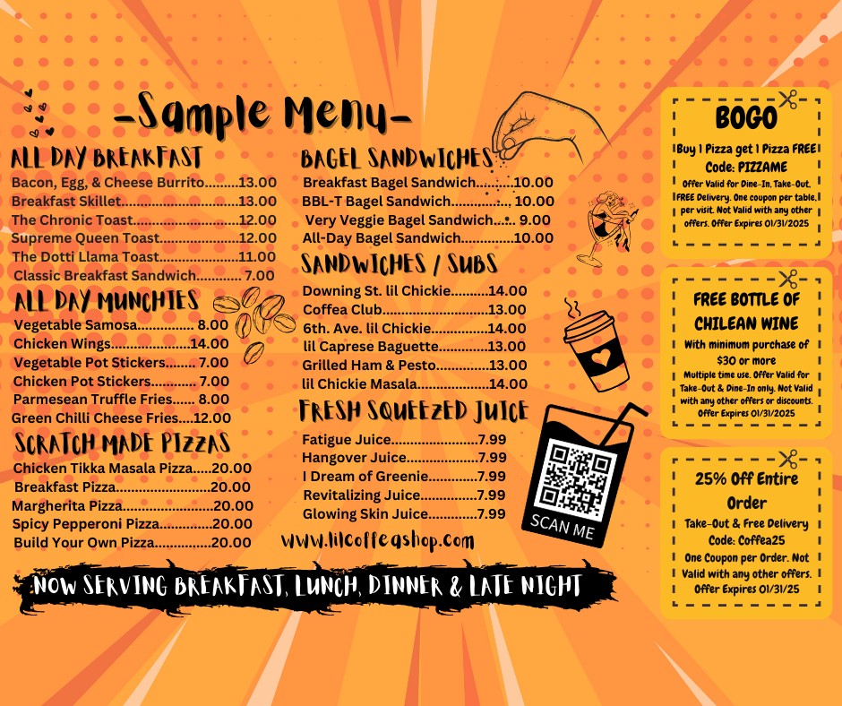 lil Coffea Shop Downing Menu