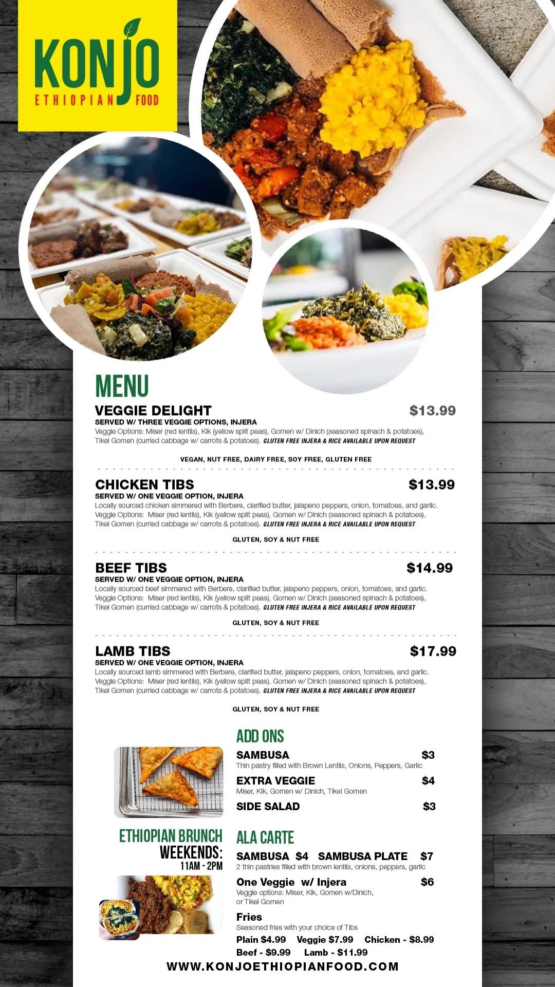 Konjo Catering and Events Menu