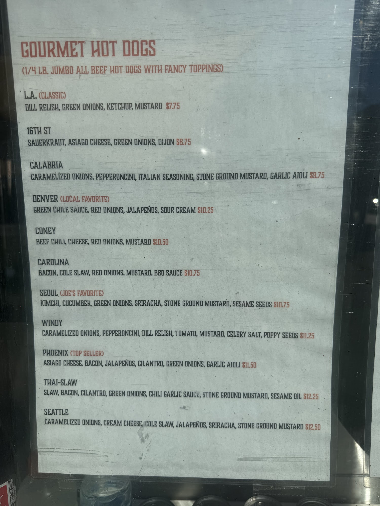 FancyJoesDogs Menu