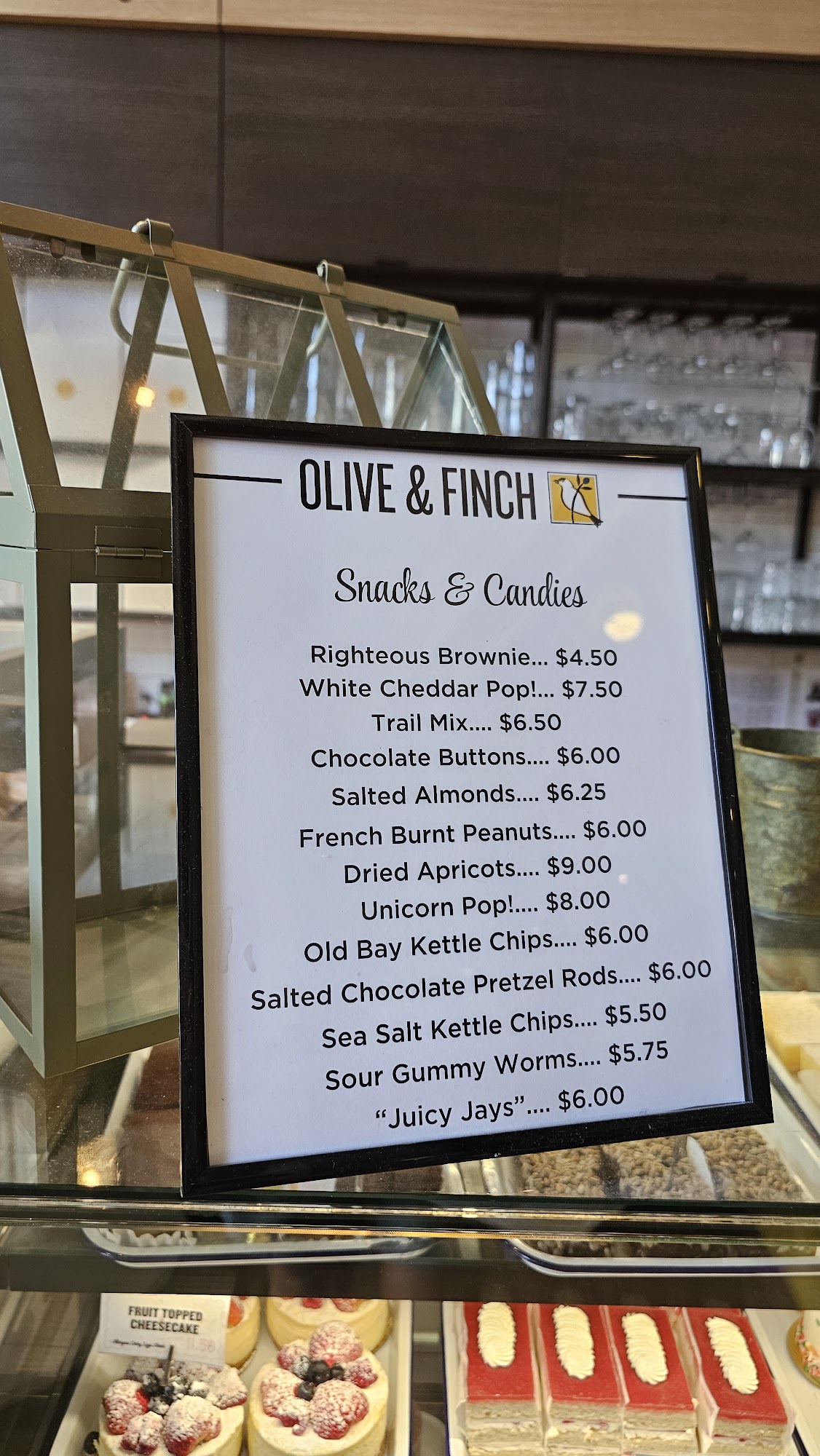 Olive & Finch Menu
