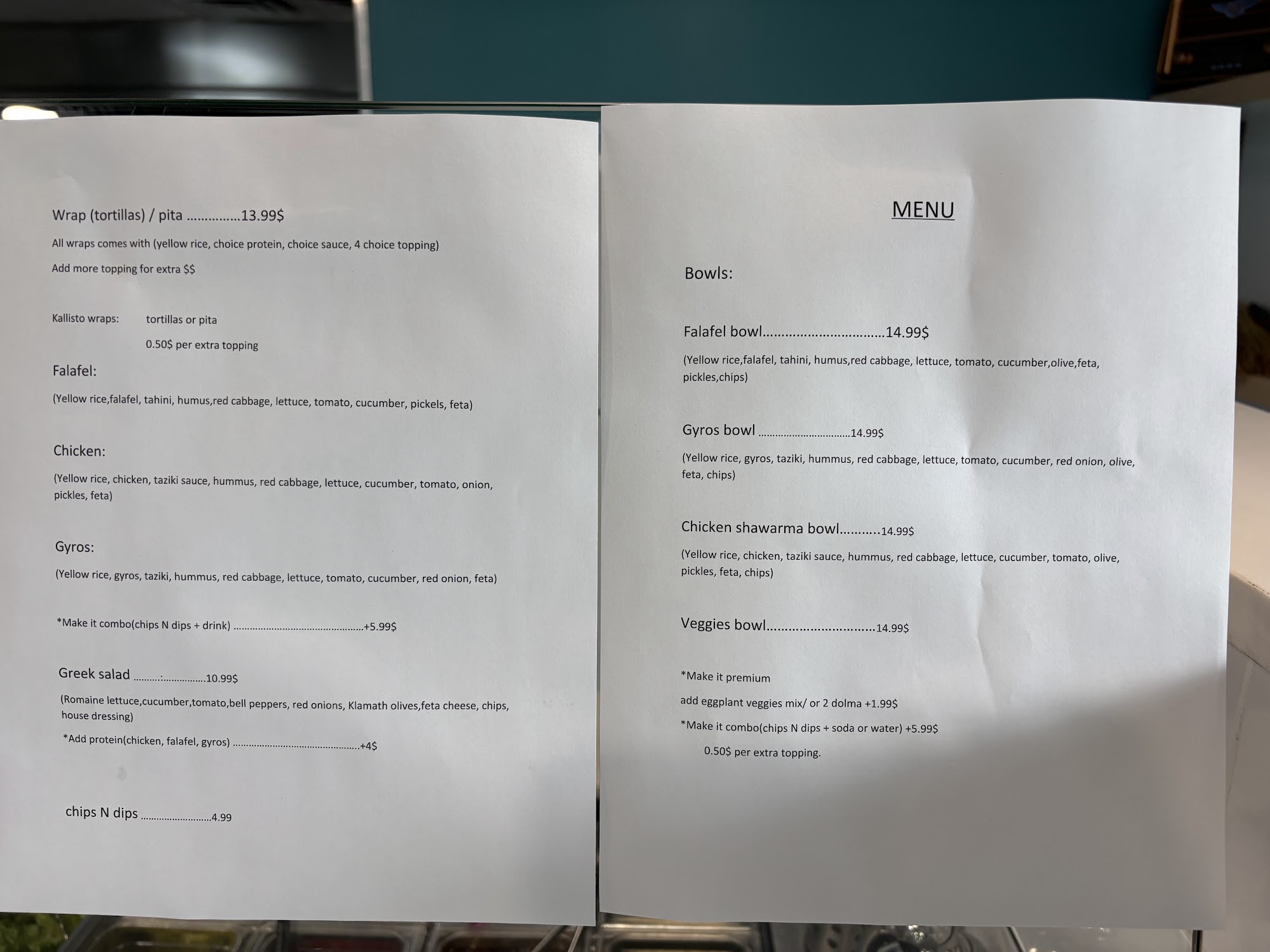 Kallisto Modern Mediterranean Menu