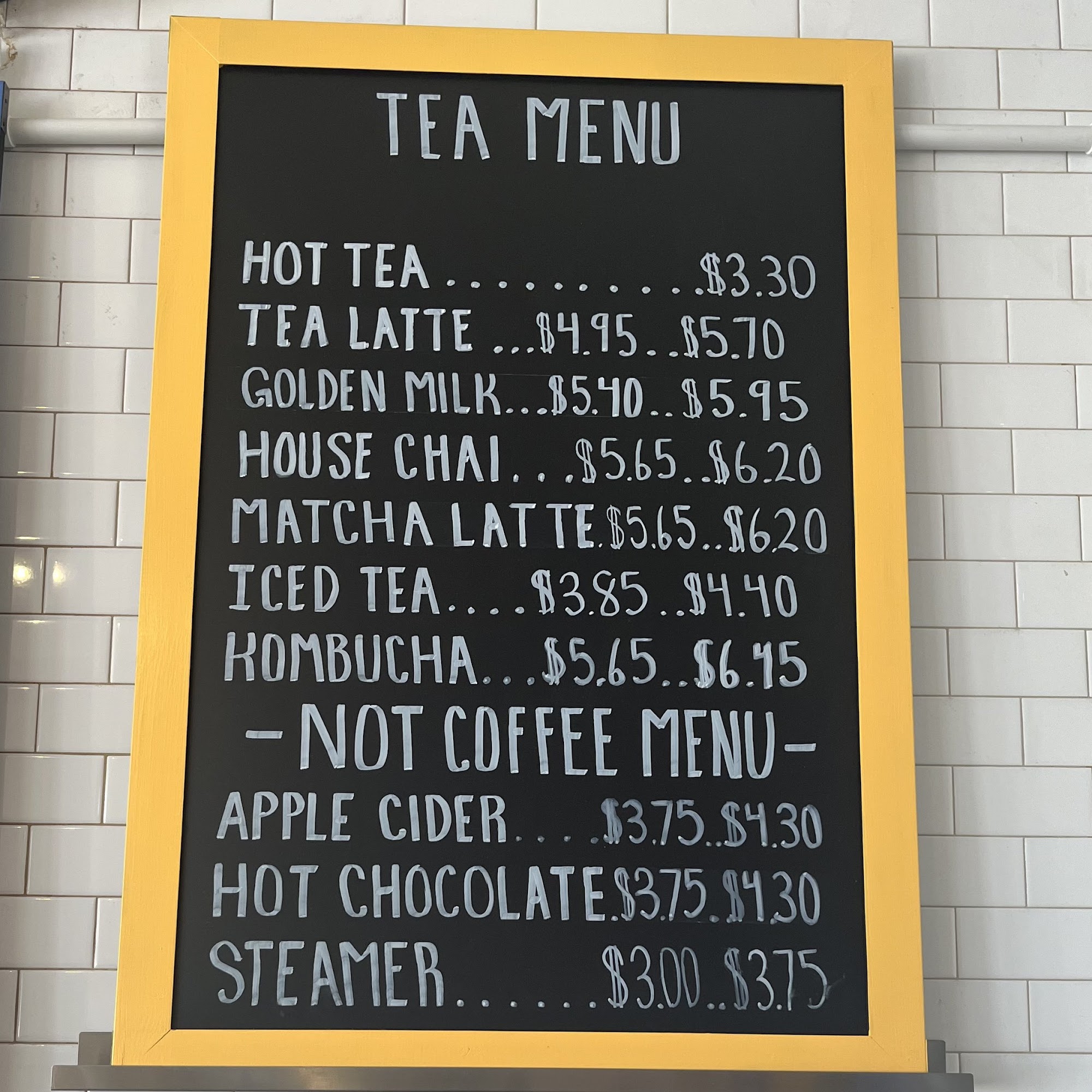Art Club Coffee Menu