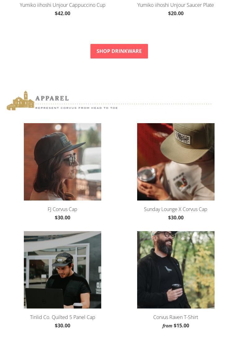 Corvus Coffee Roasters Menu