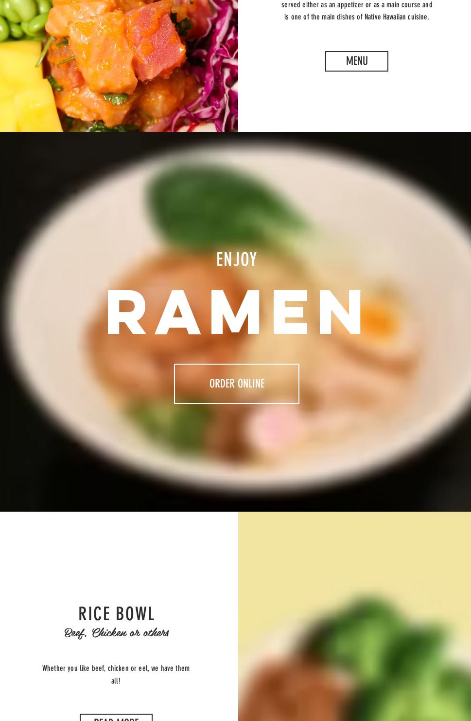 Mugi Ramen and Poke Menu
