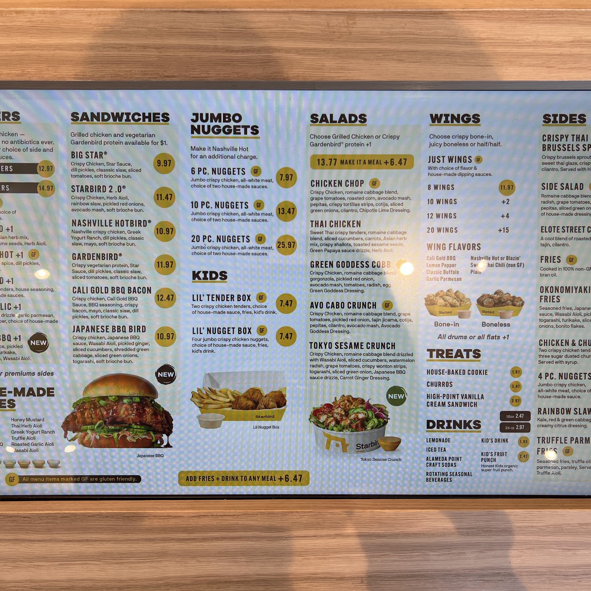 Starbird Chicken Menu