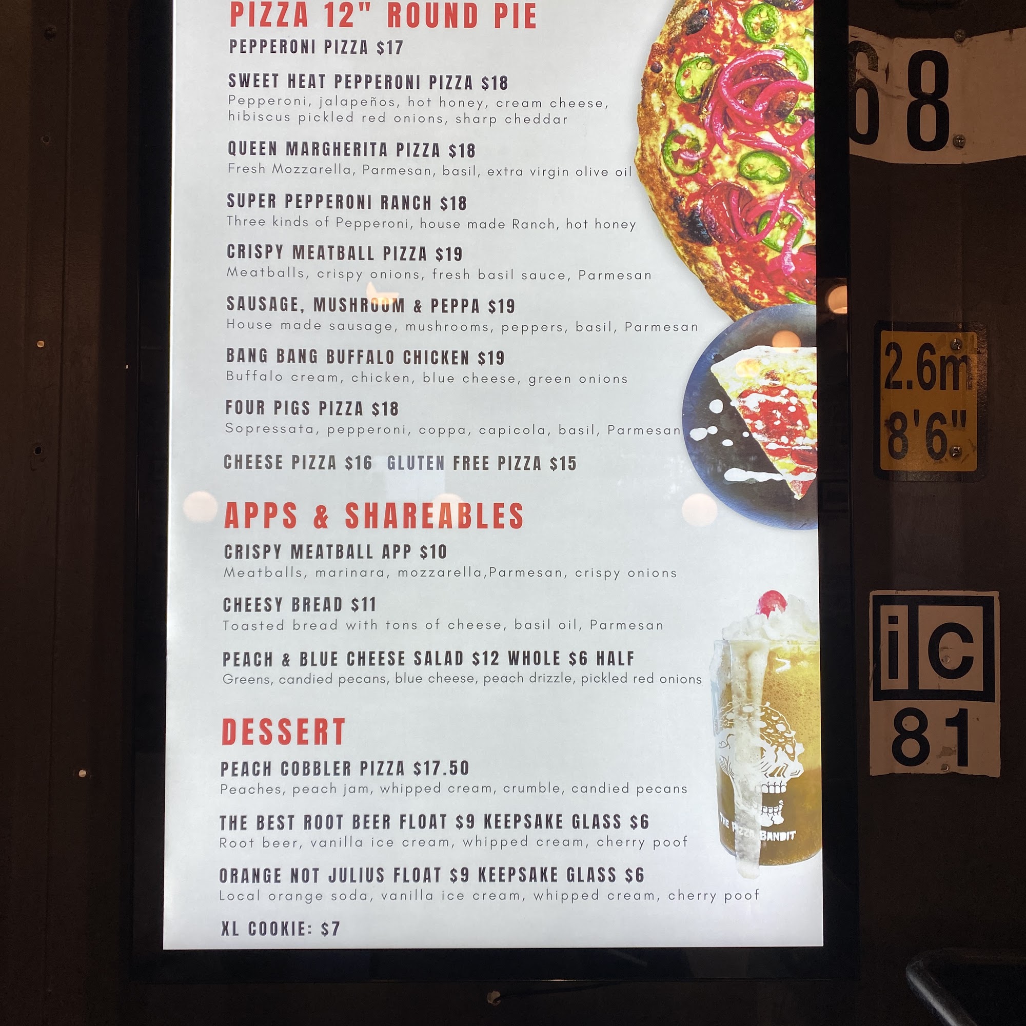 The Pizza Bandit Menu