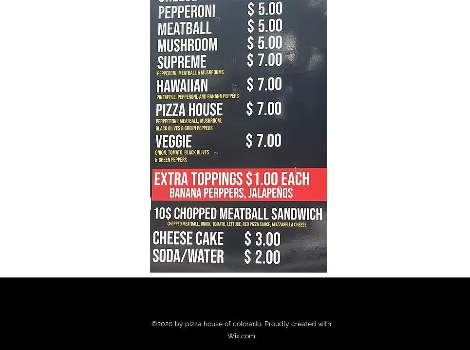 Pizza House Menu