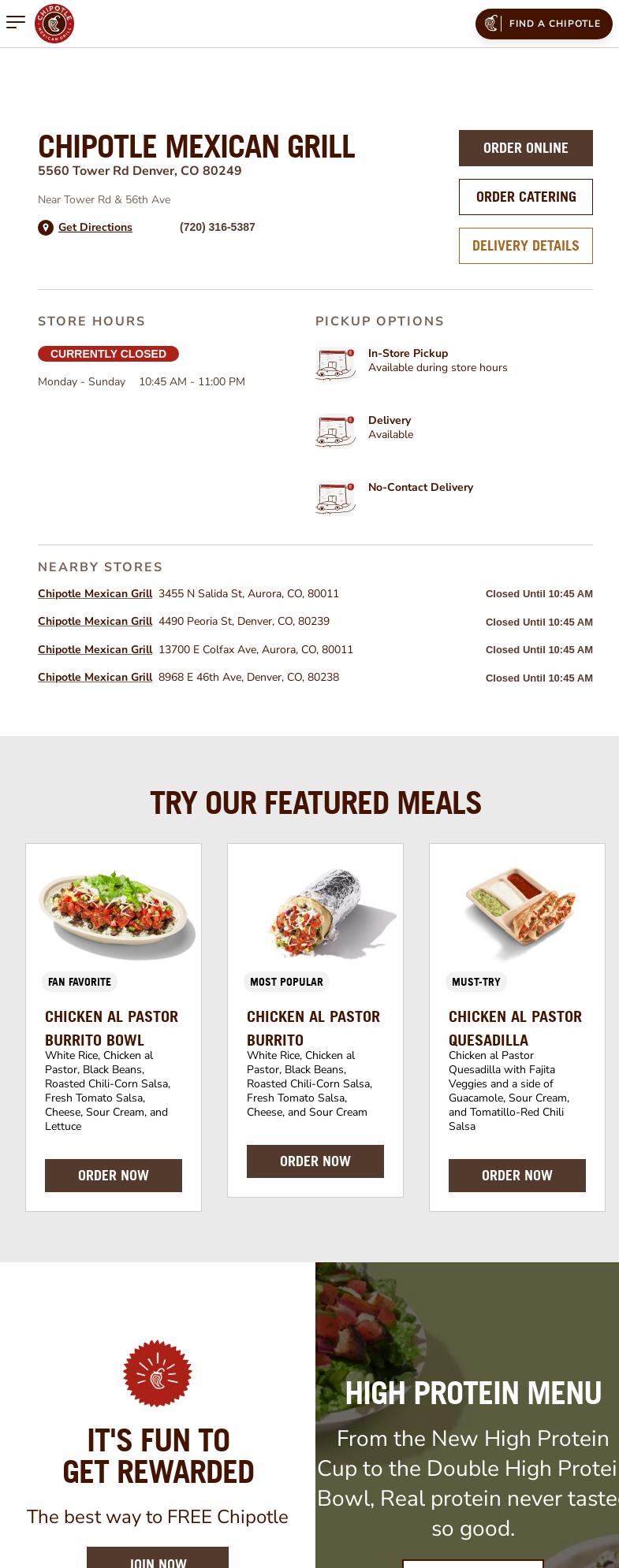 Chipotle Mexican Grill Menu