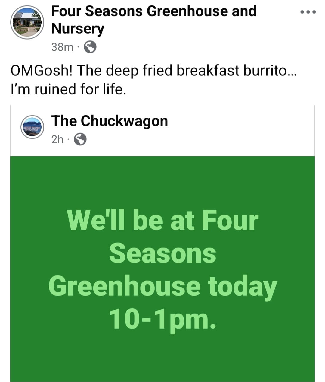 Chuck Wagon Eats & Treats Menu