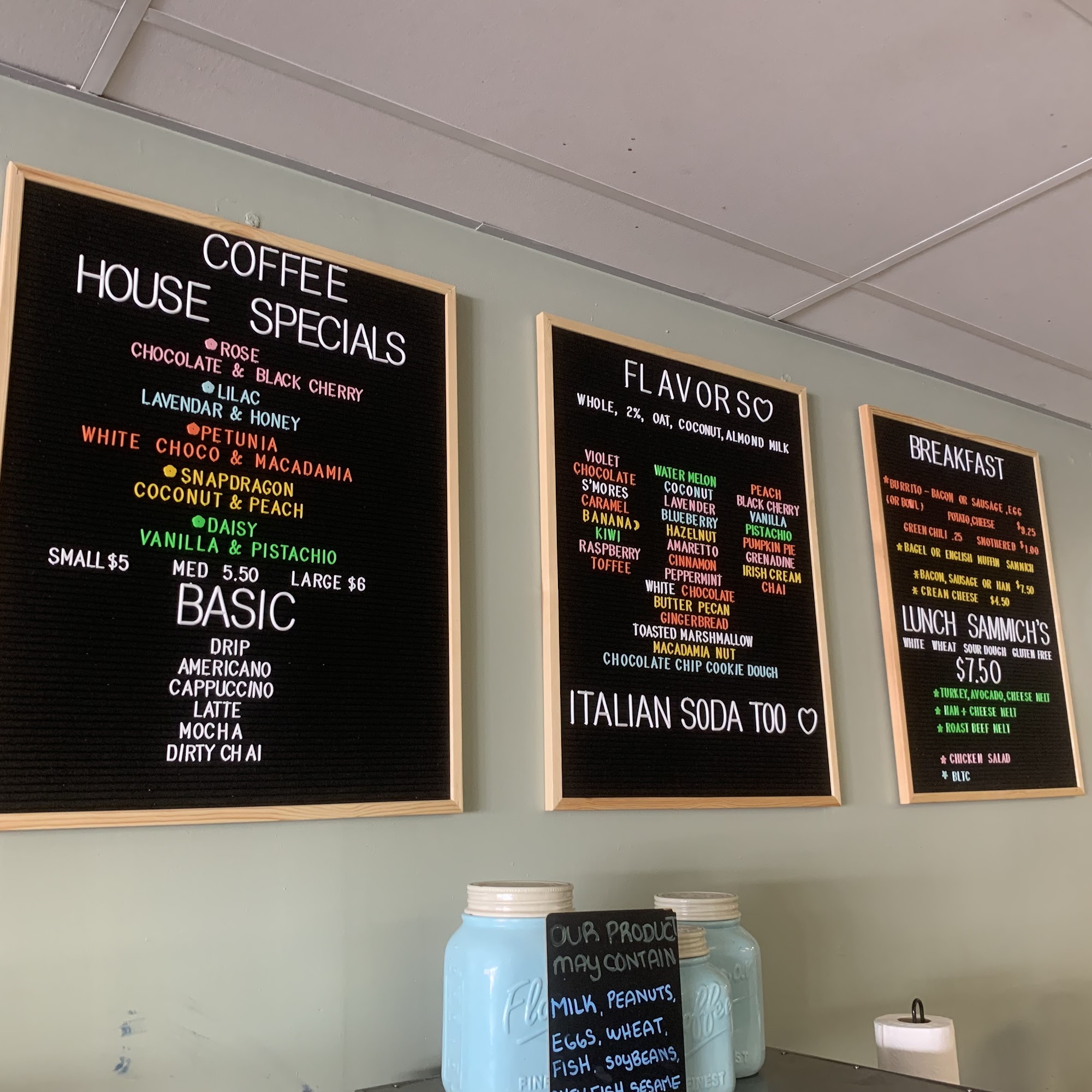 Brews & Blooms Menu