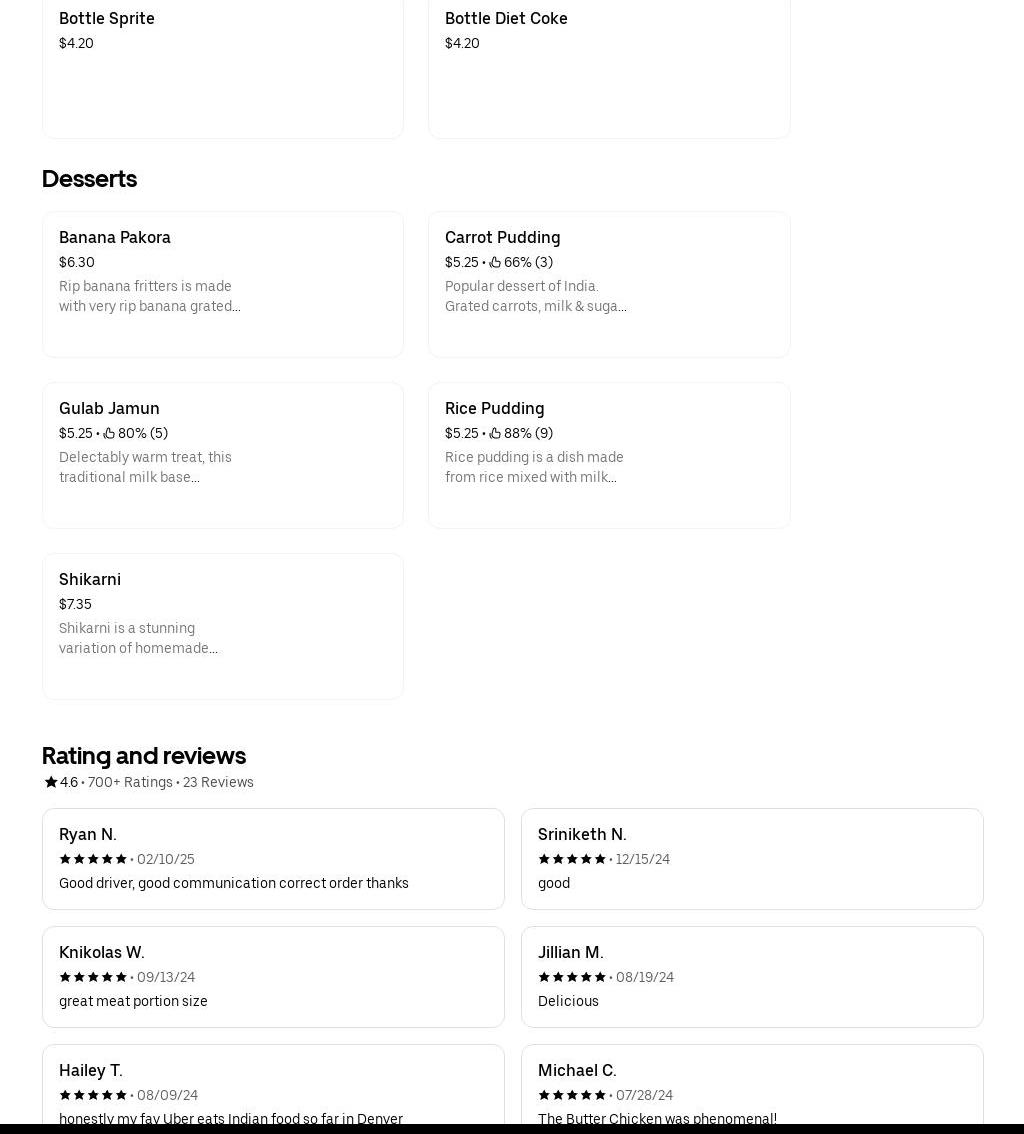 Tikka and Grill 3- Englewood Menu