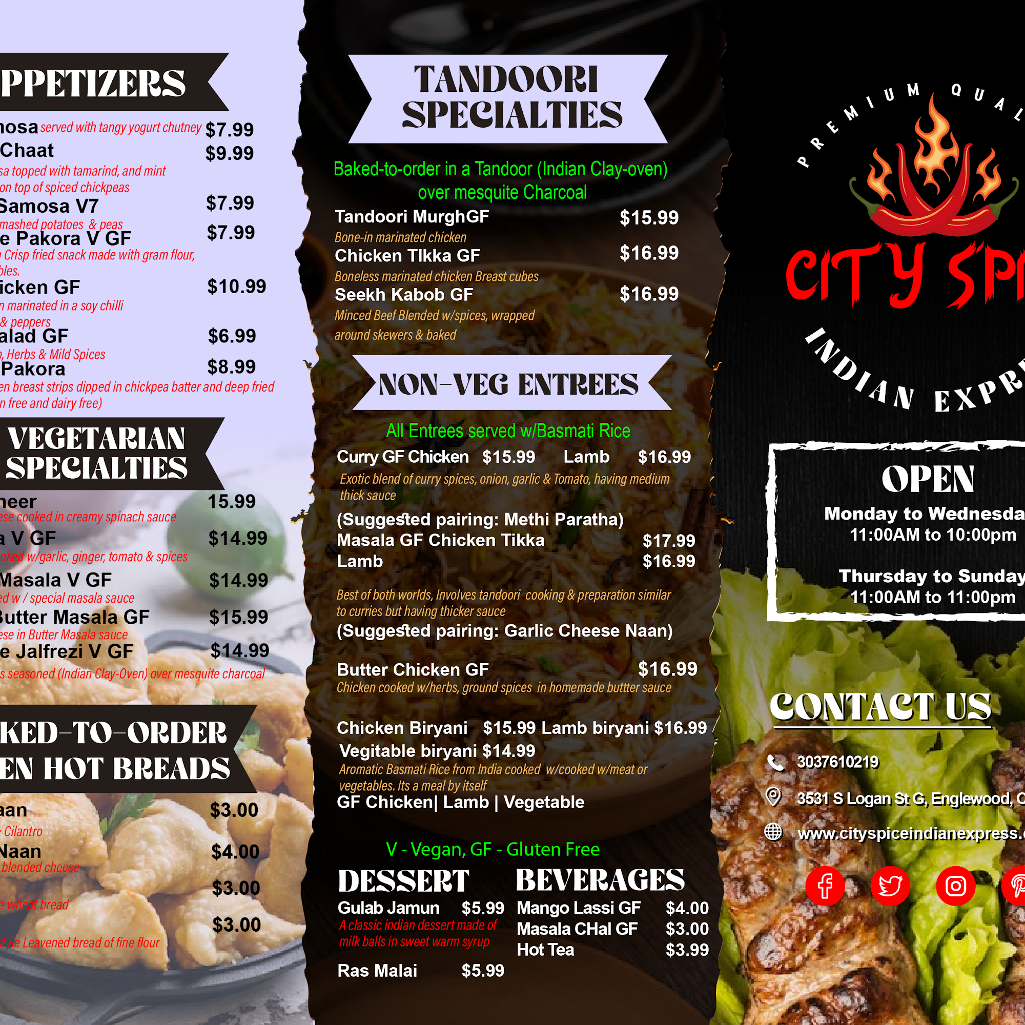 city spice Indian express Menu