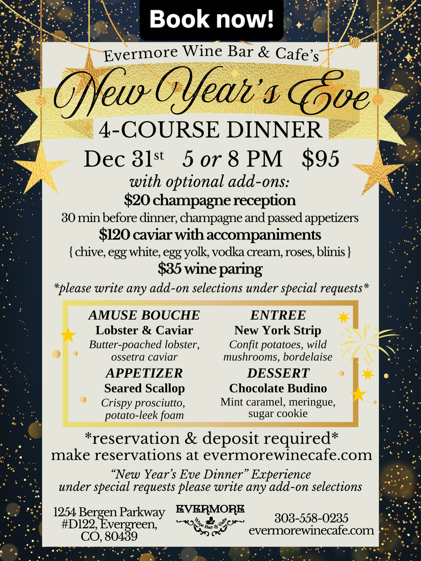 Evermore Wine Bar & Cafe Menu