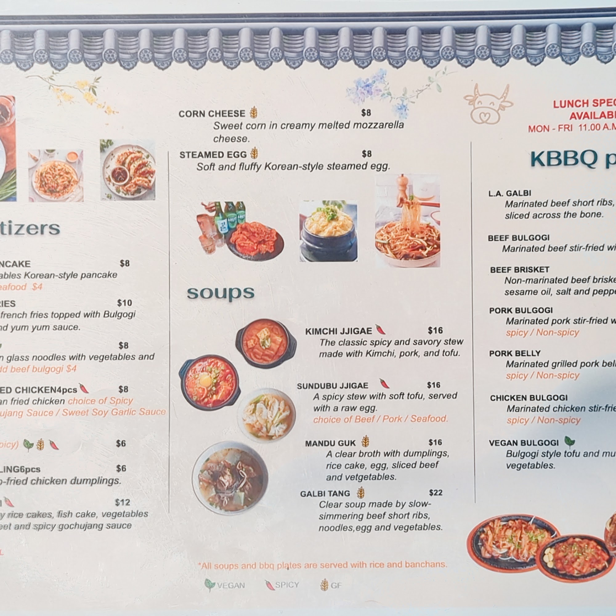 Ginger Itaewon korean house Menu