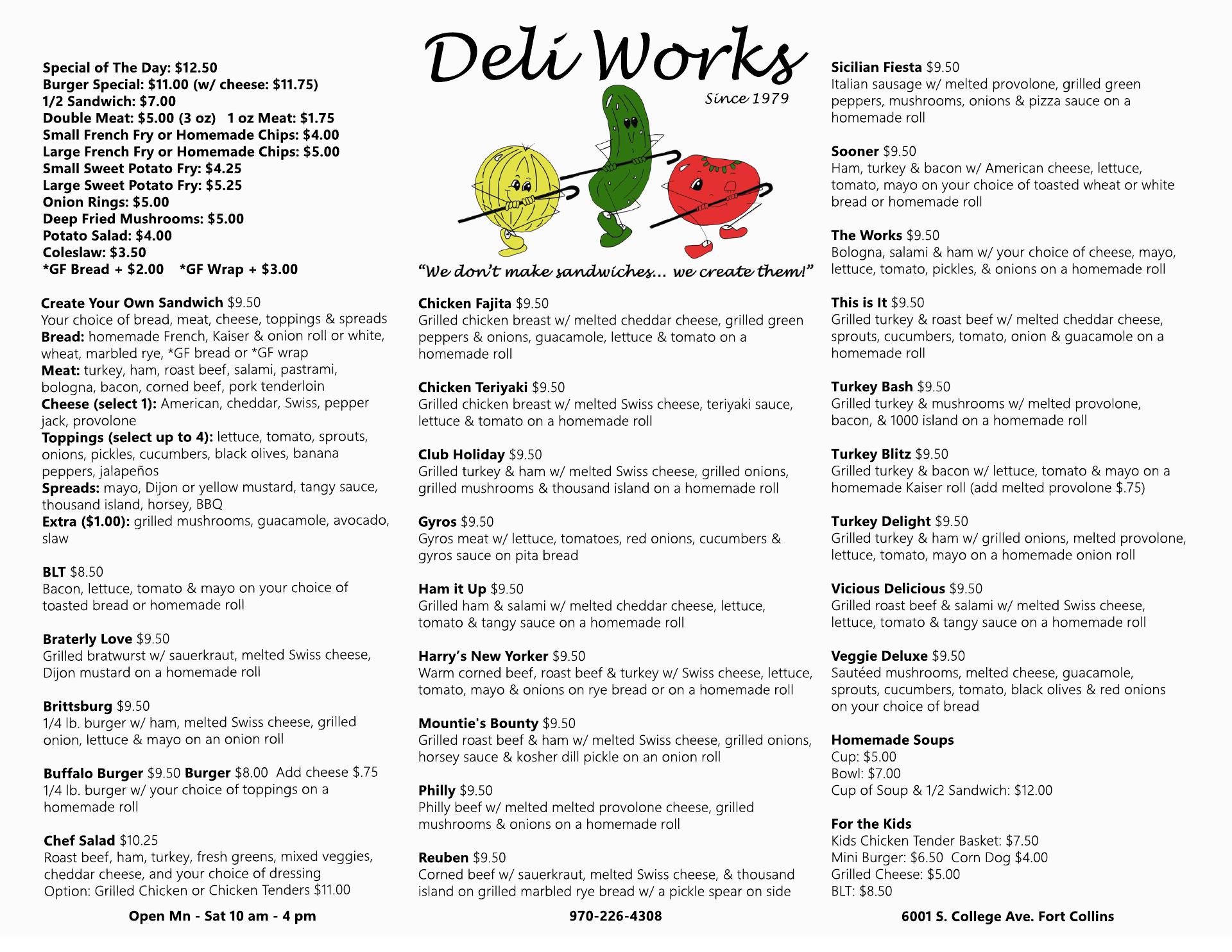 Deli Works Menu