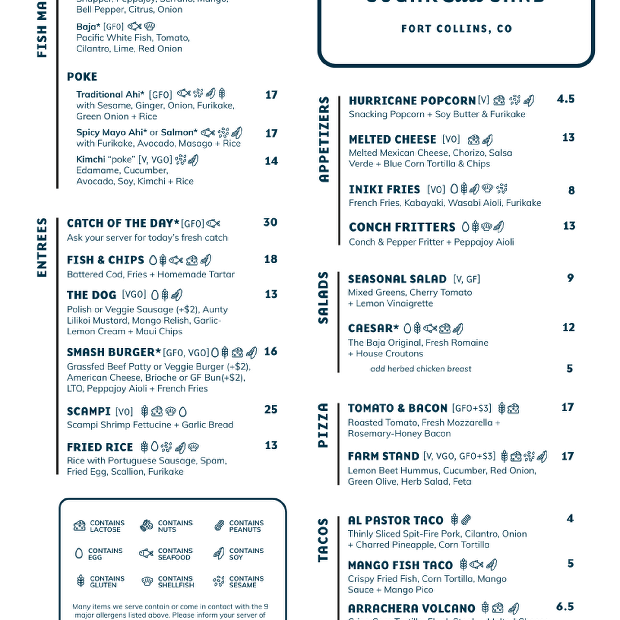 Sugar Salt Sand Menu