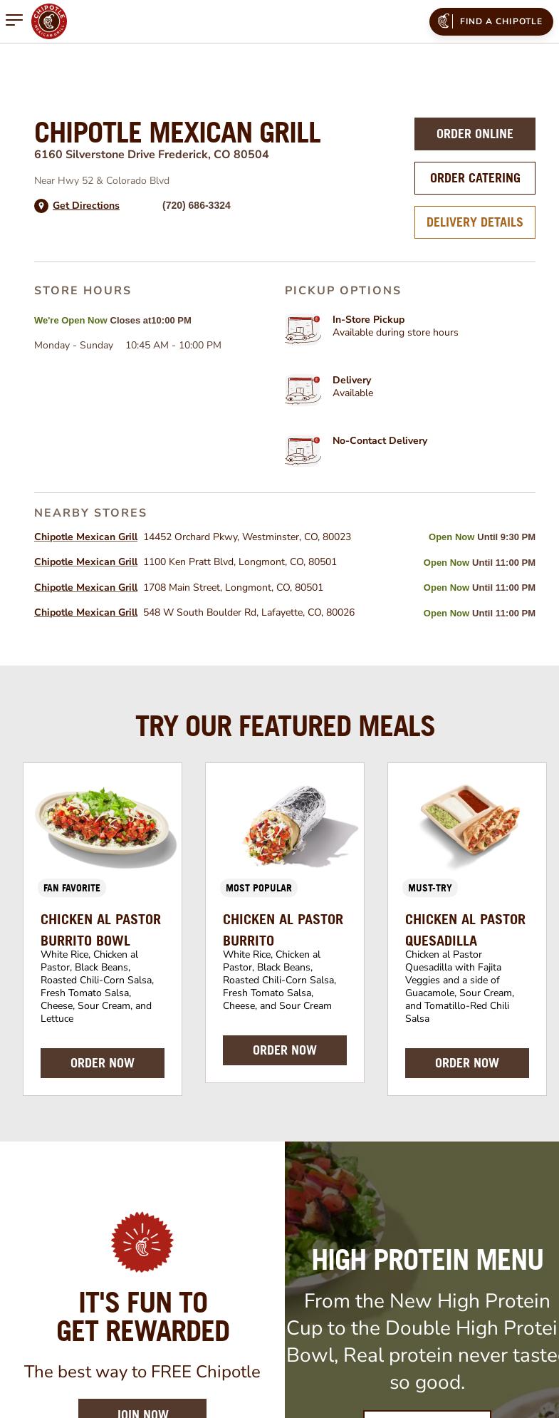 Chipotle Mexican Grill Menu