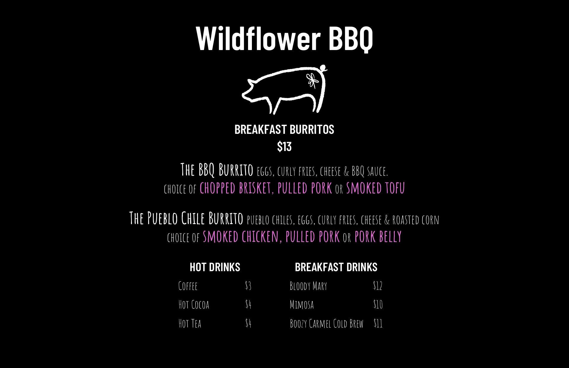 Wildflower BBQ Menu