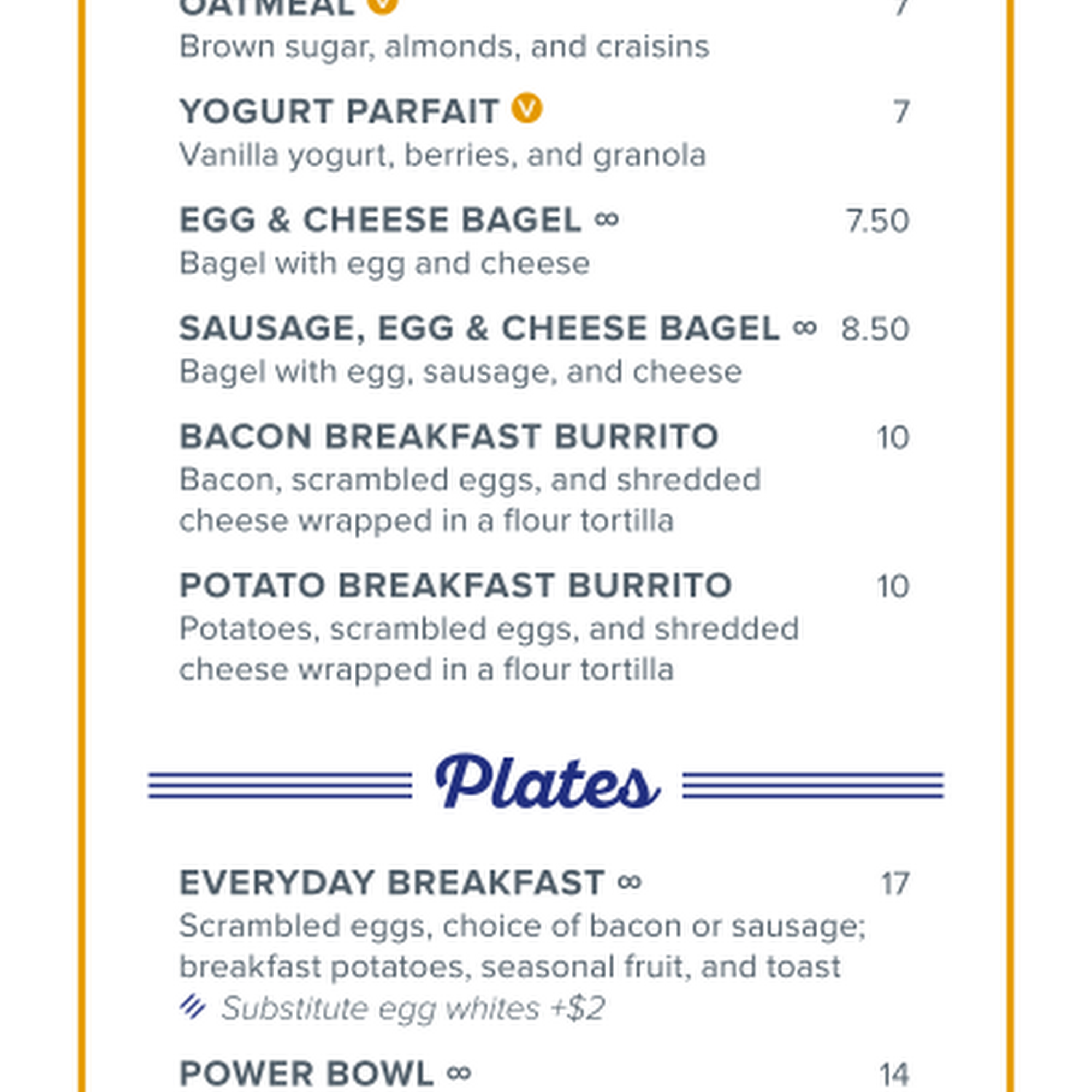 Element 29 Coffee Bar & Bistro Menu