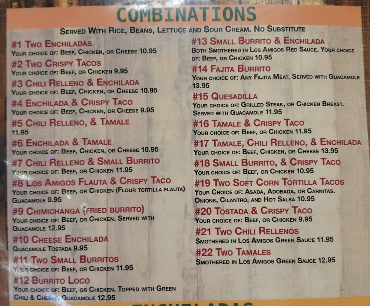 Los Amigos 2 Menu