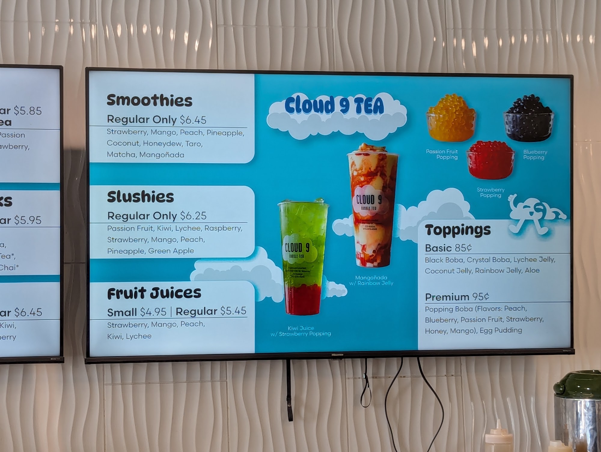 CLOUD 9 TEA Menu