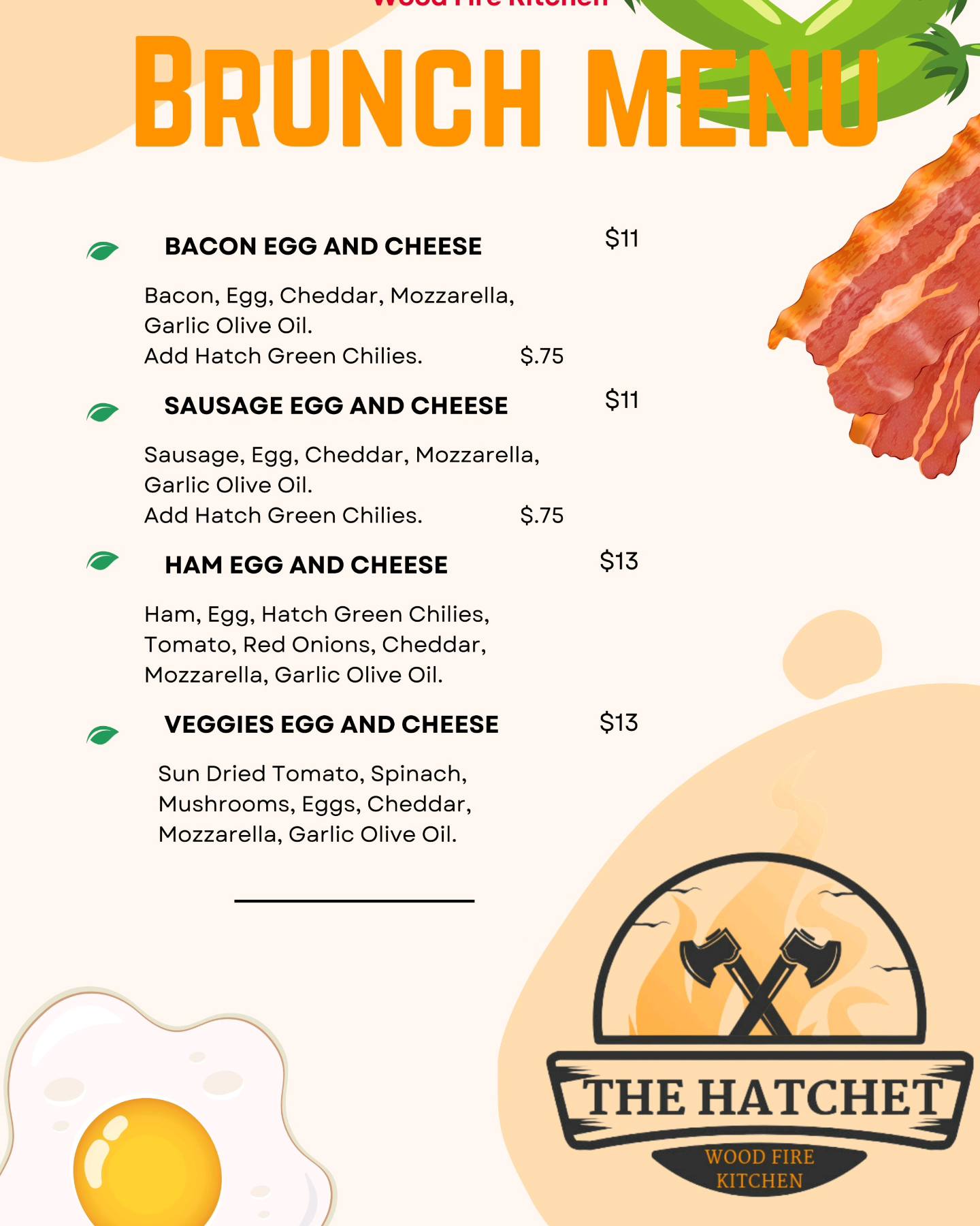 The Hatchet Wood Fire Kitchen Menu