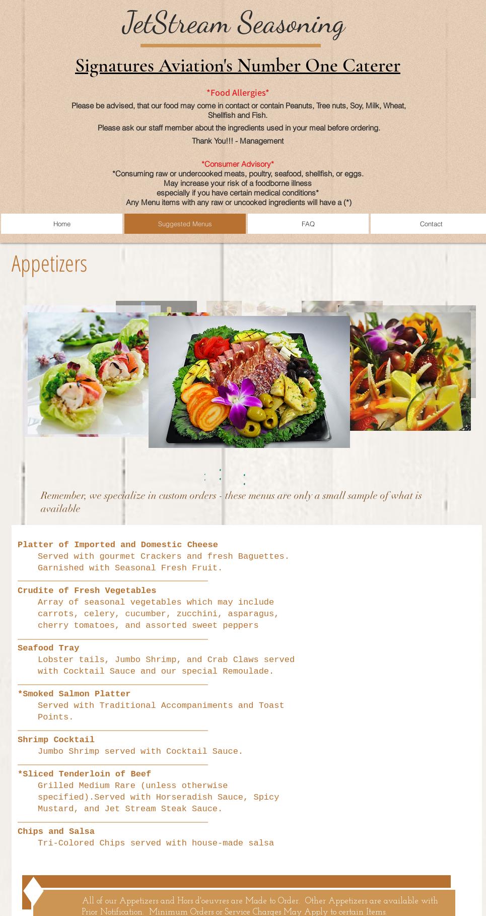 Jet Stream Seasoning Menu