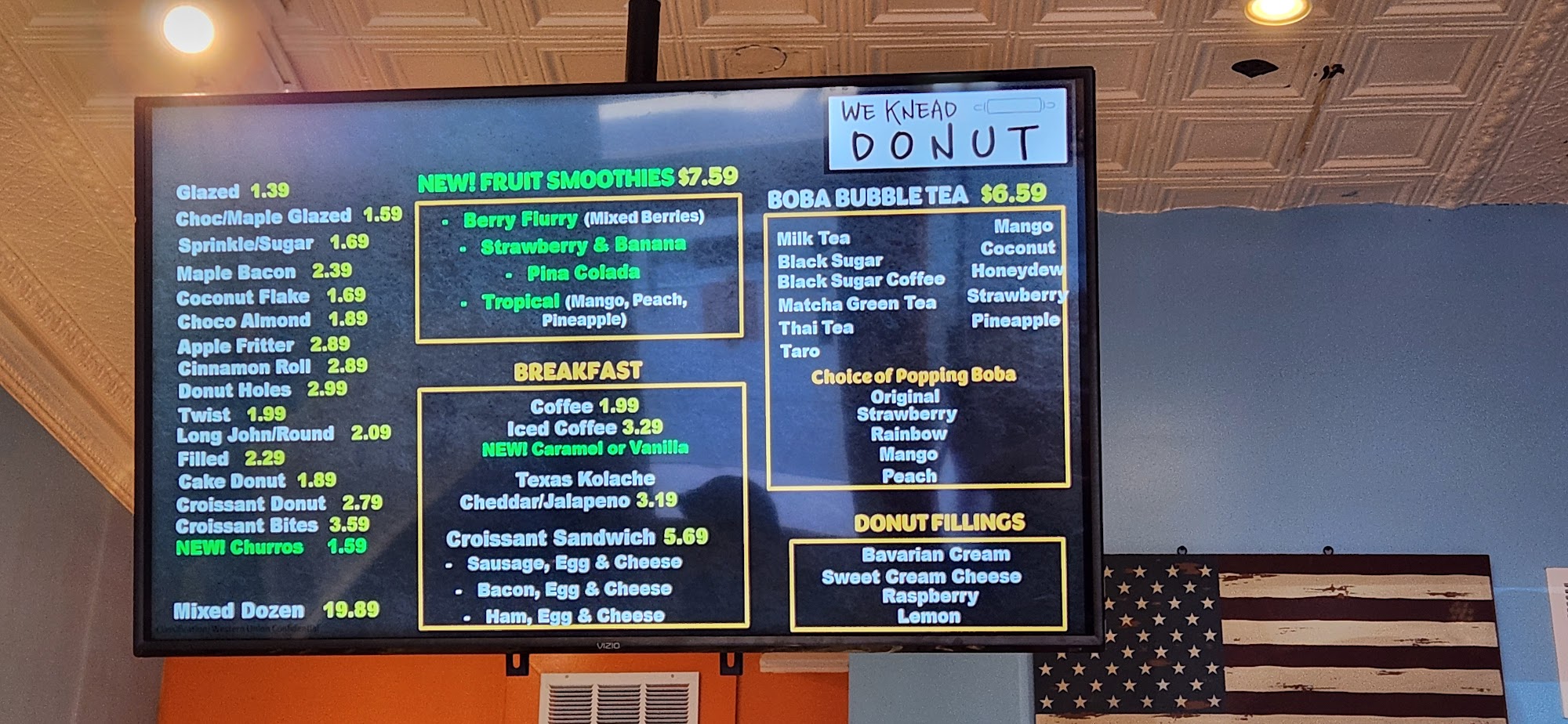 We Knead Donuts Menu